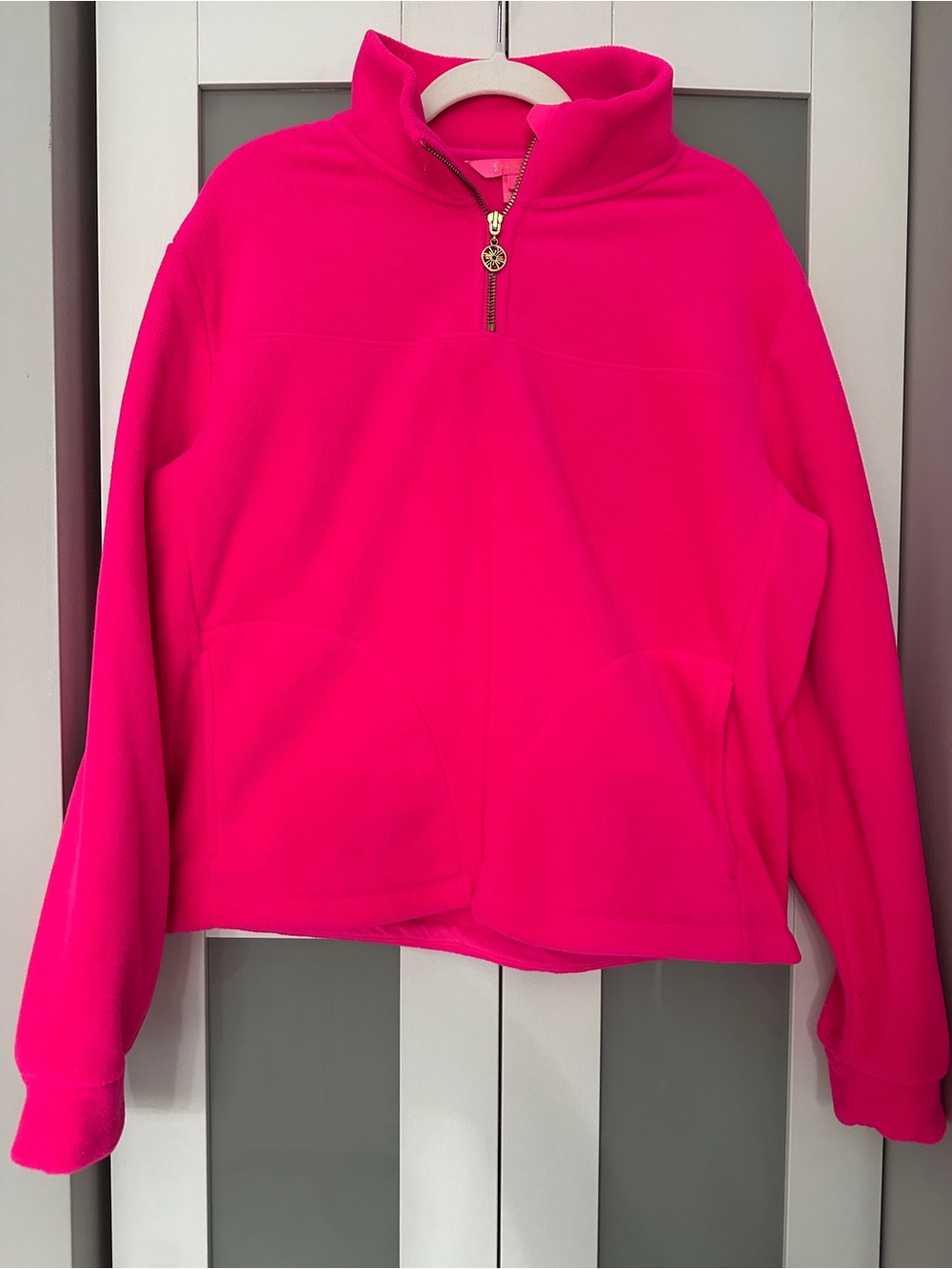 Lilly Pulitzer Hot Pink Fleece Pullover Small